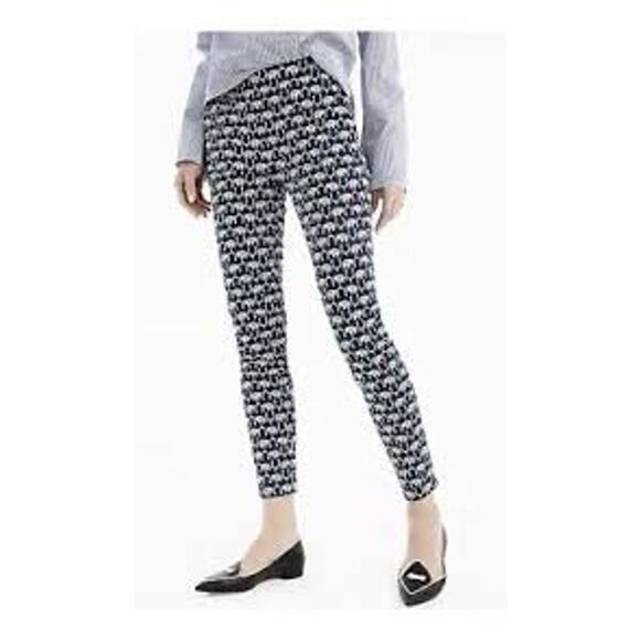 J. Crew Martie Elephant Print Slim Crop Chino Pants Size 4 - Picture 1 of 6